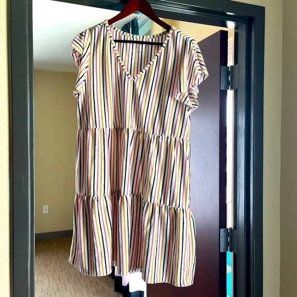 Grace and Lace terry swim coverup, absorbs water striped size L - Picture 1 of 5